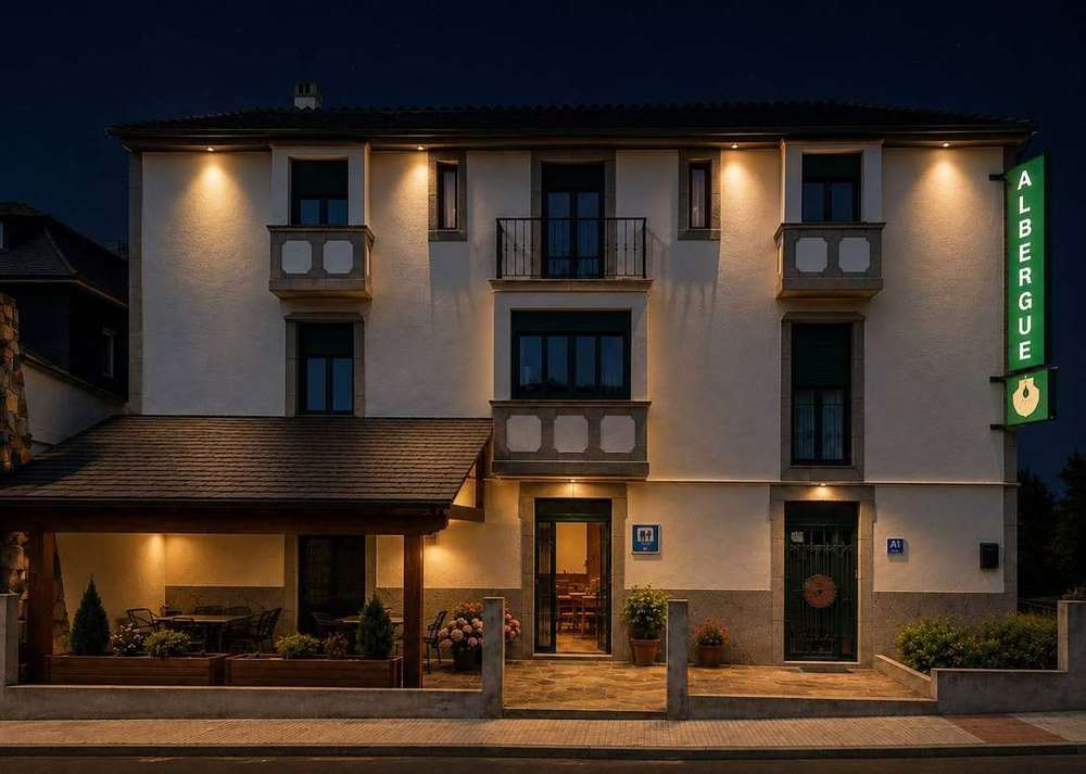 Fachada Albergue Porta Santa Noche 3