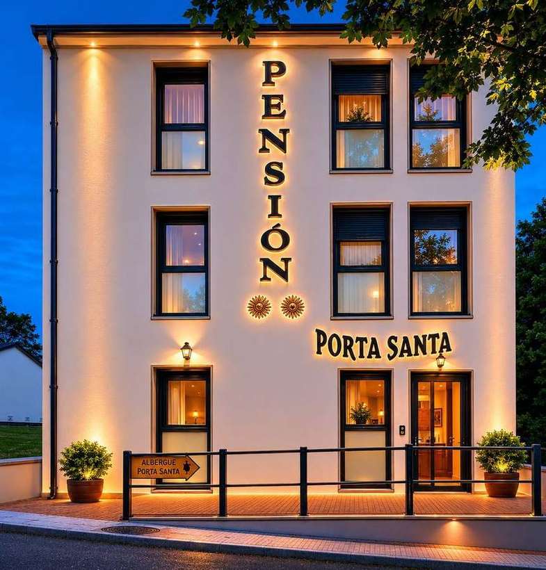Fachada Pensión Porta Santa